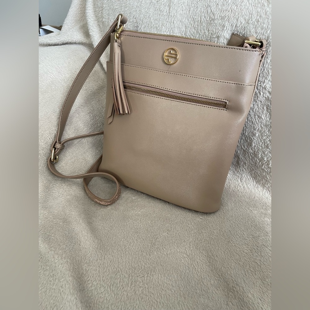 Segolene Beige Leather Purse With imperfections on the strap see pics